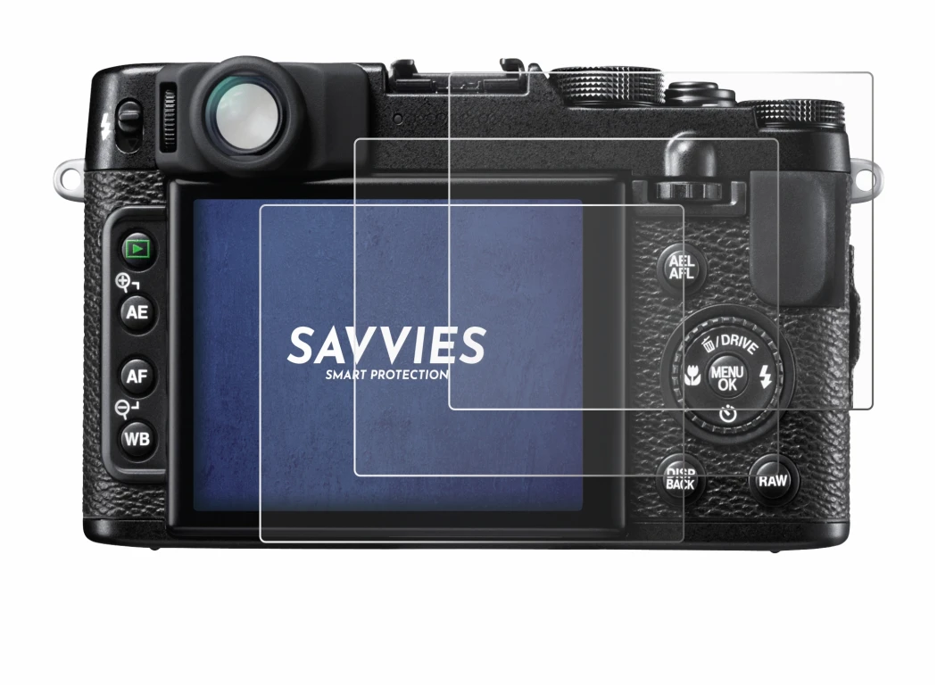 Abbildung des Geräts Fujifilm FinePix X10 mit einer Vielzahl des Displayschutzes.