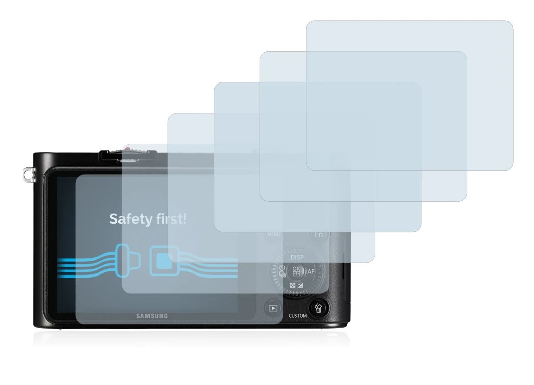 Abbildung des Geräts Samsung NX1000 mit einer Vielzahl des Displayschutzes.
