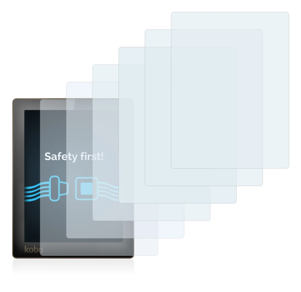 Abbildung des Geräts Kobo Aura mit einer Vielzahl des Displayschutzes.