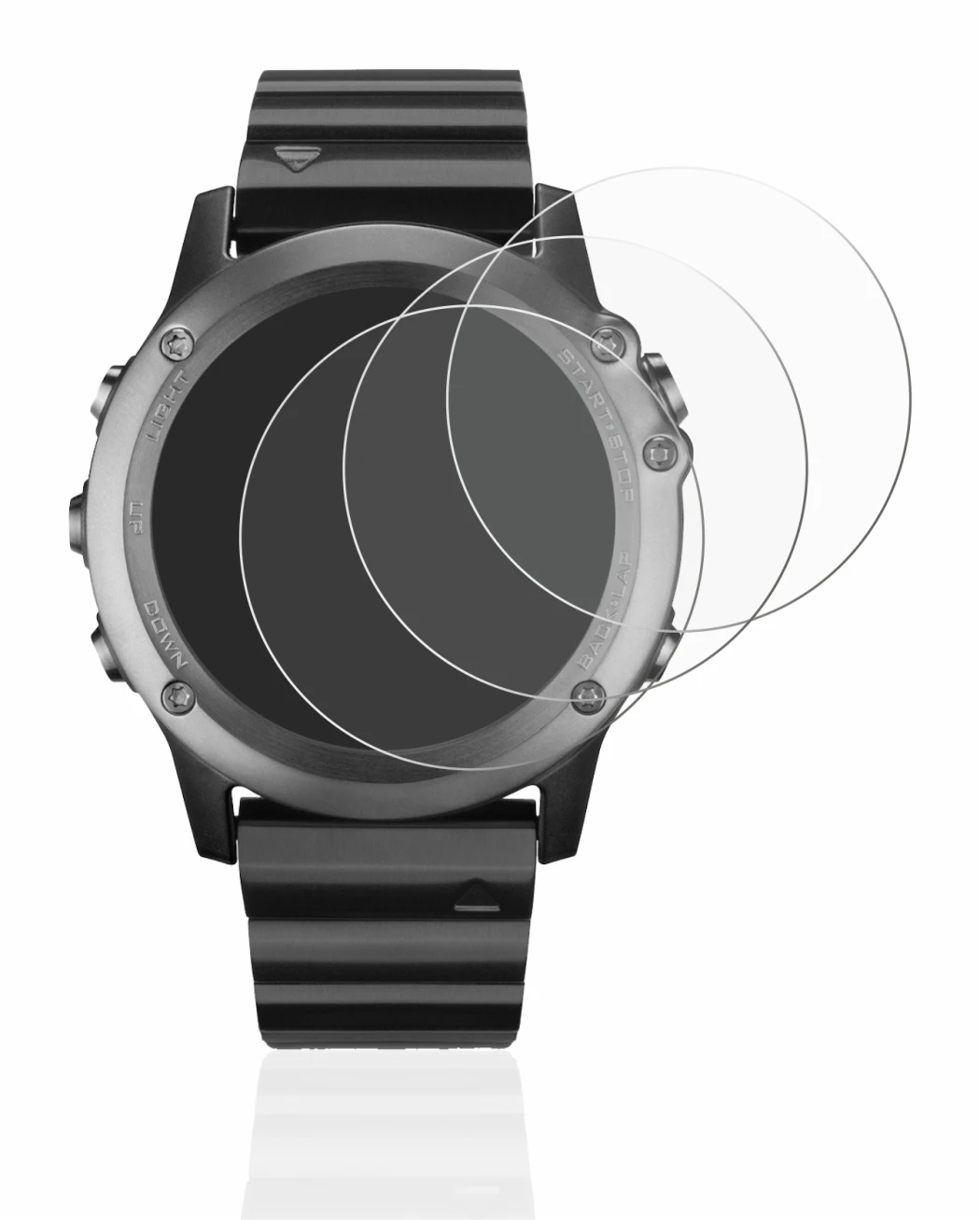 Abbildung des Geräts Garmin Fenix 3 mit einer Vielzahl des Displayschutzes.