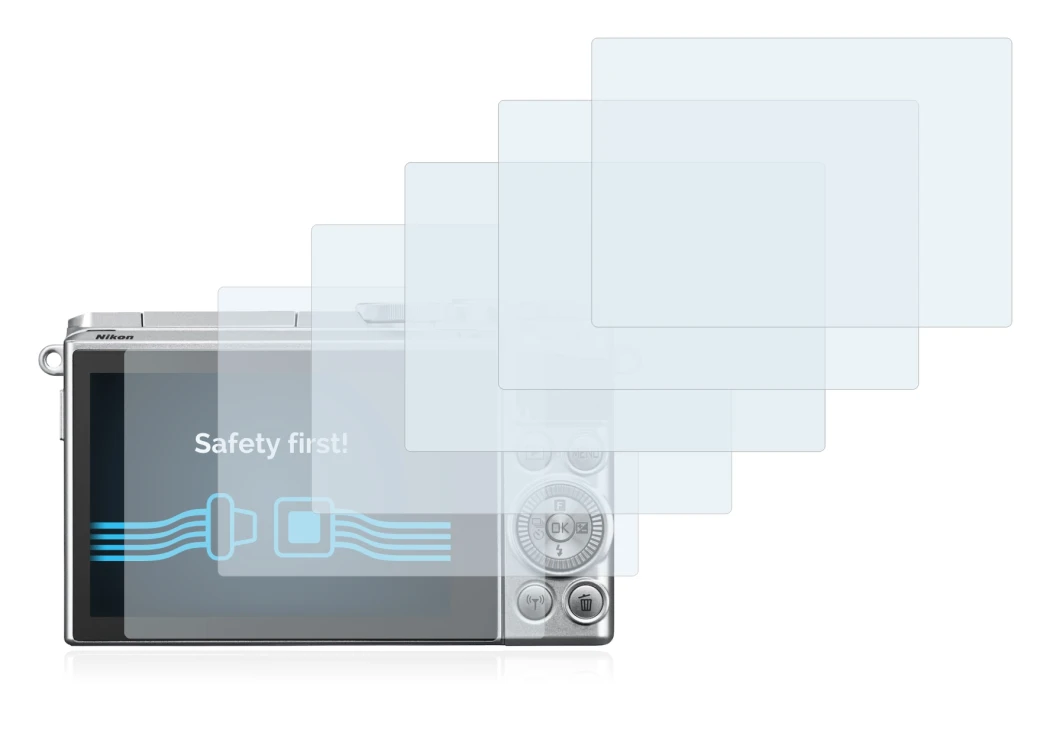 Abbildung des Geräts Nikon 1 J5 mit einer Vielzahl des Displayschutzes.