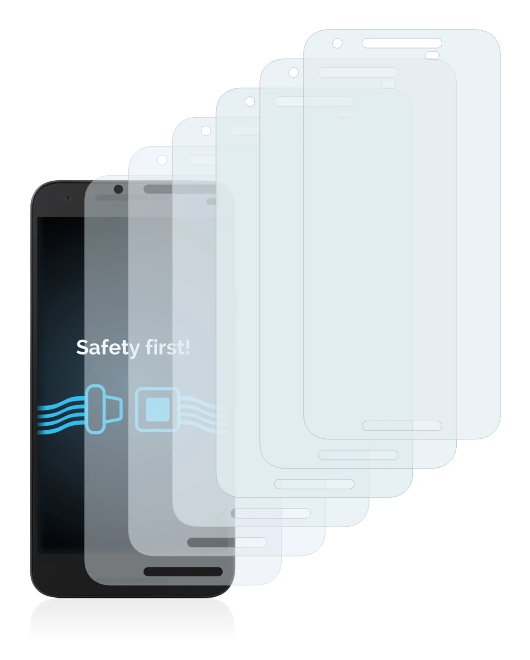 Abbildung des Geräts Google Nexus 5X mit einer Vielzahl des Displayschutzes.