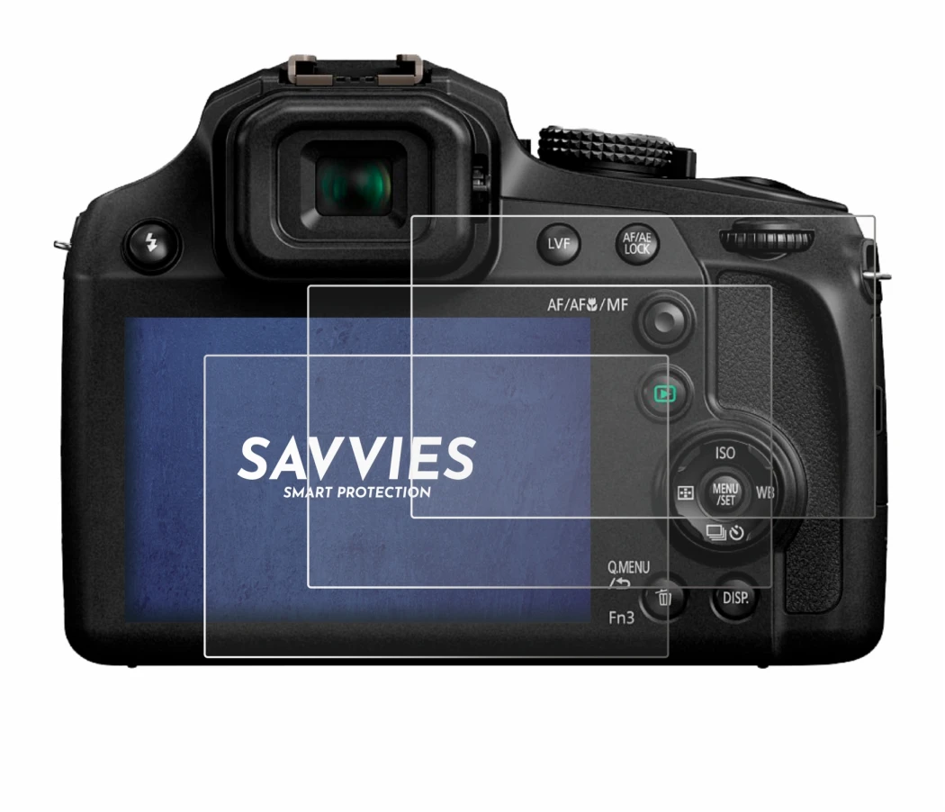 Abbildung des Geräts Panasonic Lumix DC-FZ82 mit einer Vielzahl des Displayschutzes.