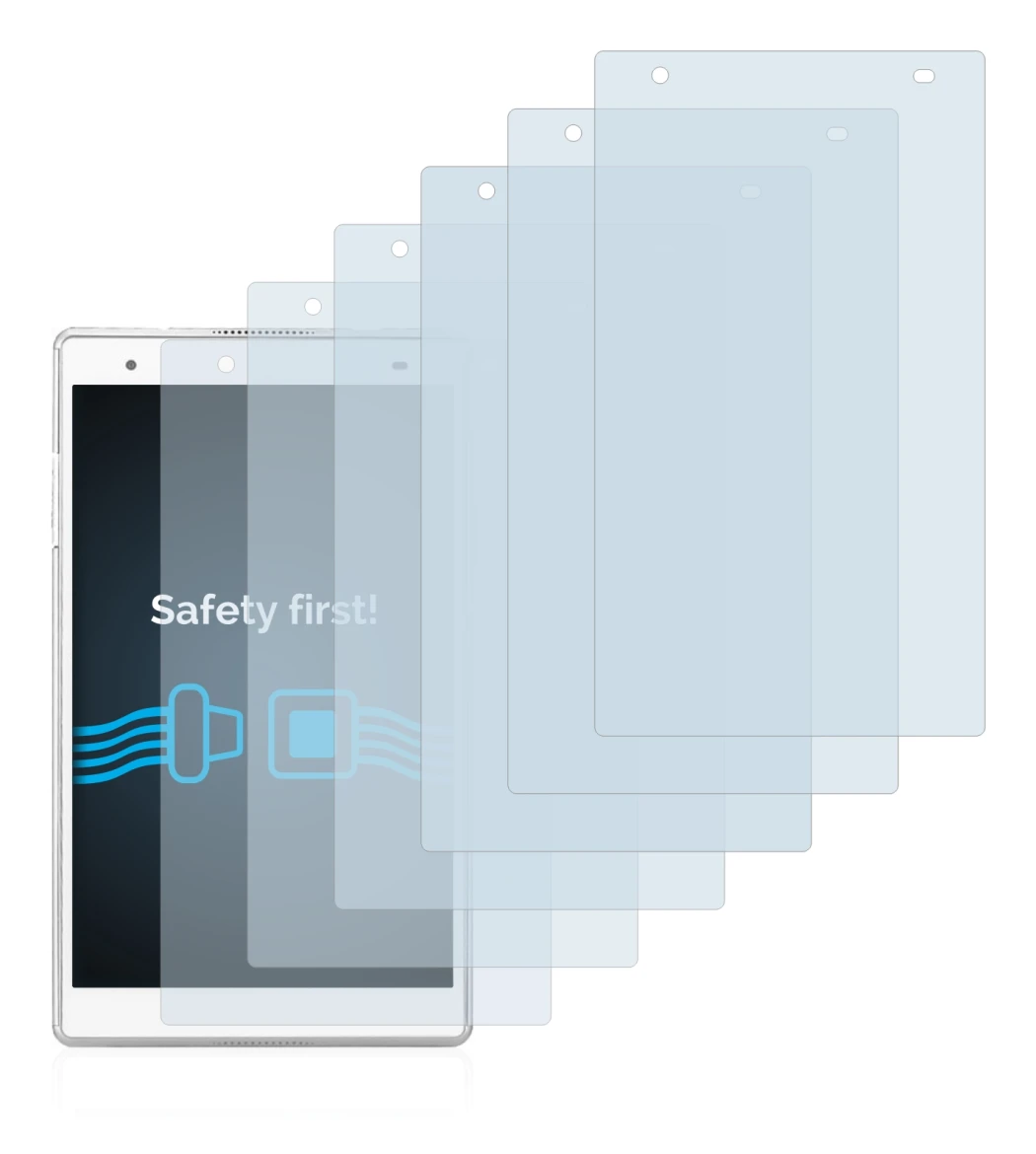 Abbildung des Geräts Lenovo Tab 4 8 Plus mit einer Vielzahl des Displayschutzes.