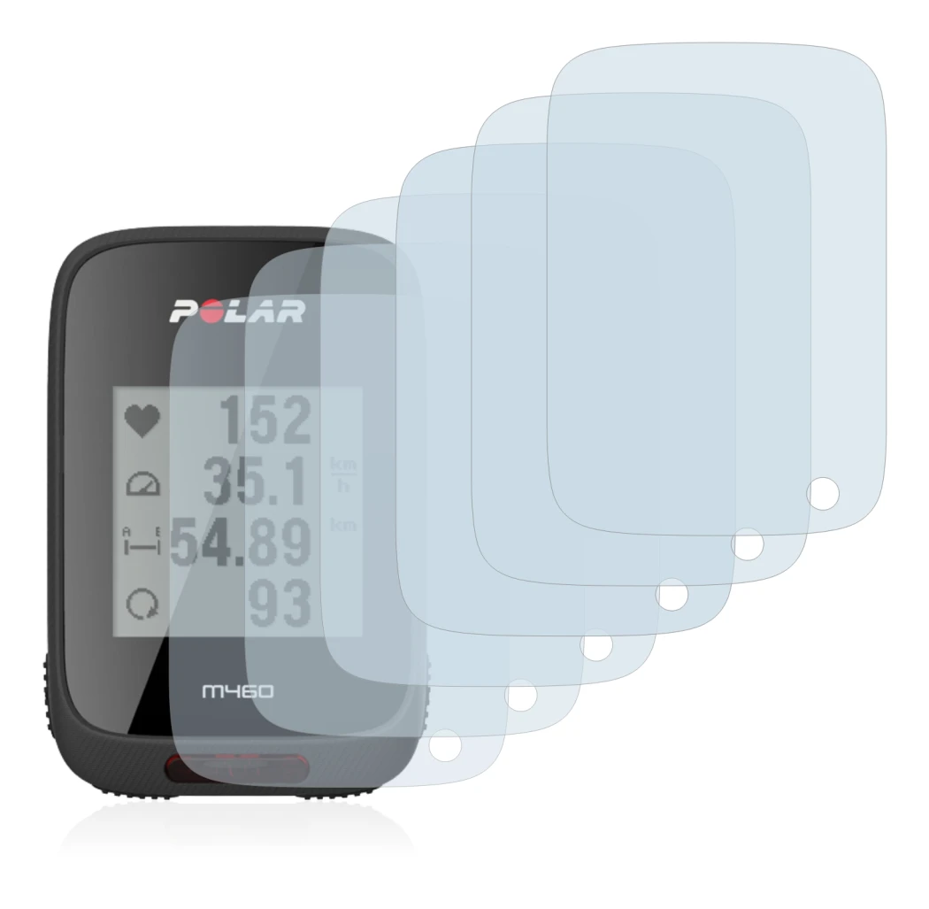 Abbildung des Geräts Polar M460 mit einer Vielzahl des Displayschutzes.