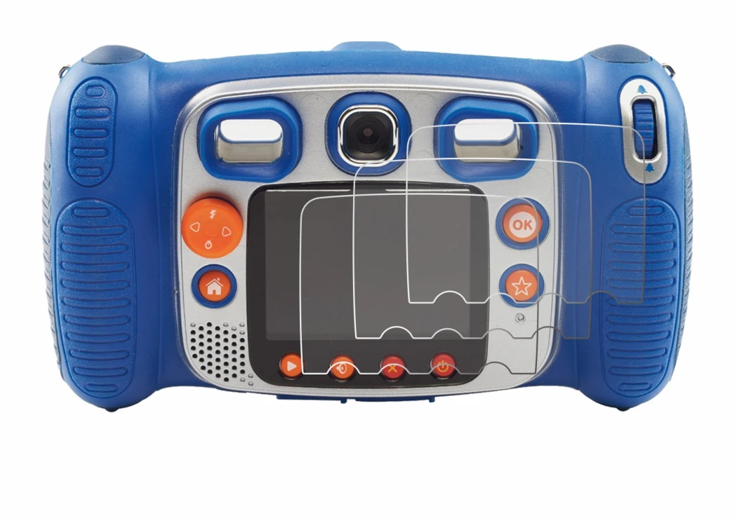 Abbildung des Geräts Vtech Kidizoom Duo 5.0 mit einer Vielzahl des Displayschutzes.