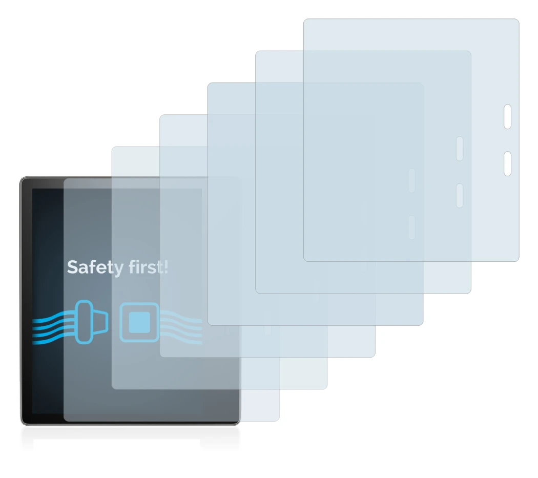 Abbildung des Geräts Amazon Kindle Oasis 2017 (9. Gen.) mit einer Vielzahl des Displayschutzes.