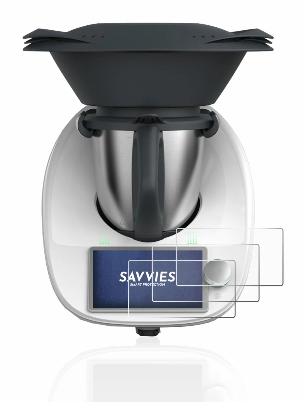 Abbildung des Geräts Vorwerk Thermomix TM6 mit einer Vielzahl des Displayschutzes.