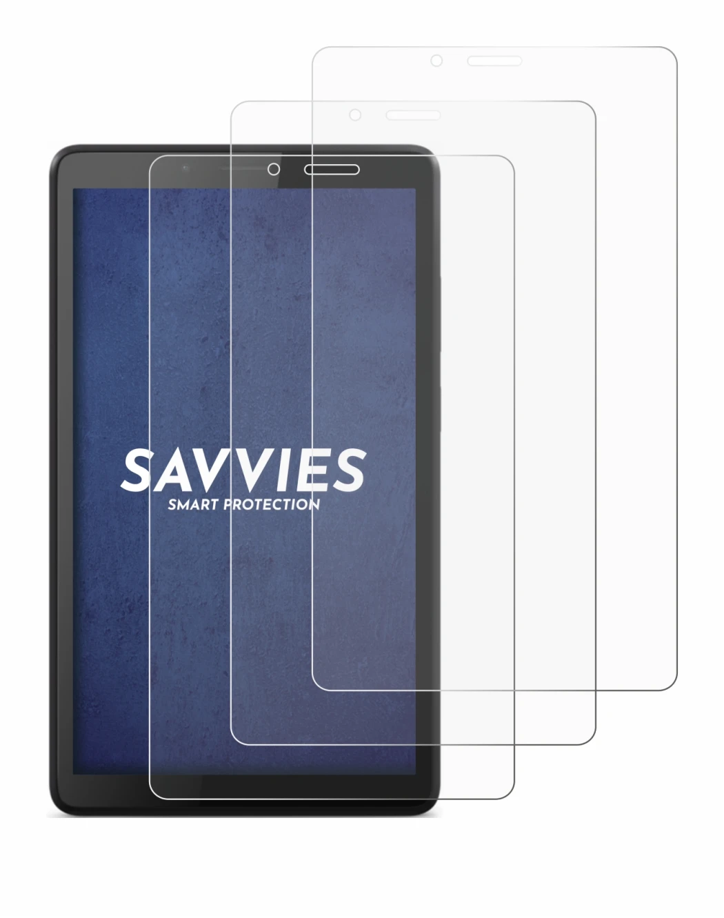 Abbildung des Geräts Lenovo Tab M7 mit einer Vielzahl des Displayschutzes.