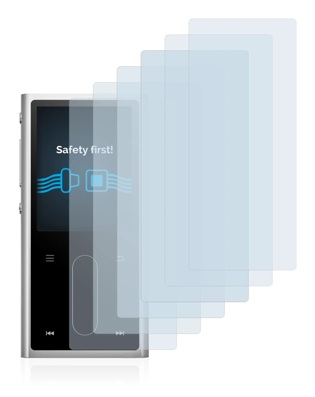 Abbildung des Geräts FiiO M3K mit einer Vielzahl des Displayschutzes.