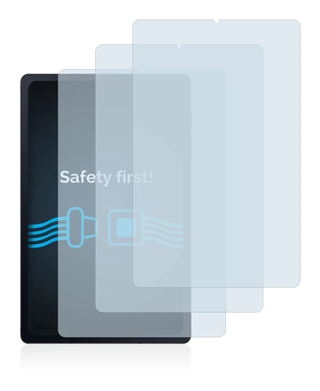 Abbildung des Geräts Samsung Galaxy Tab S6 Lite 2020 mit einer Vielzahl des Displayschutzes.