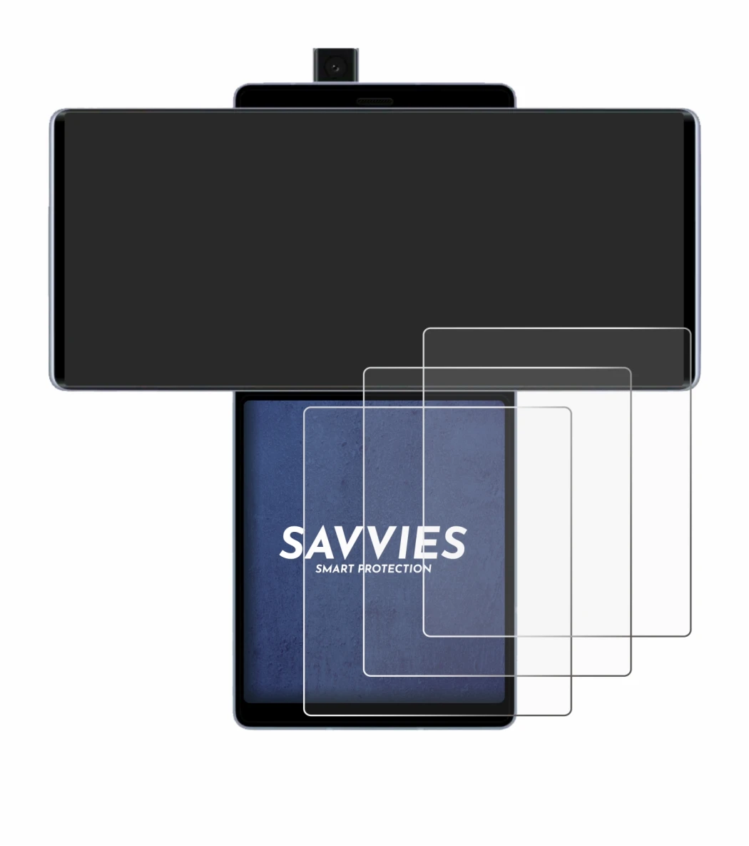 Abbildung des Geräts LG Wing (Hinteres Display) mit einer Vielzahl des Displayschutzes.