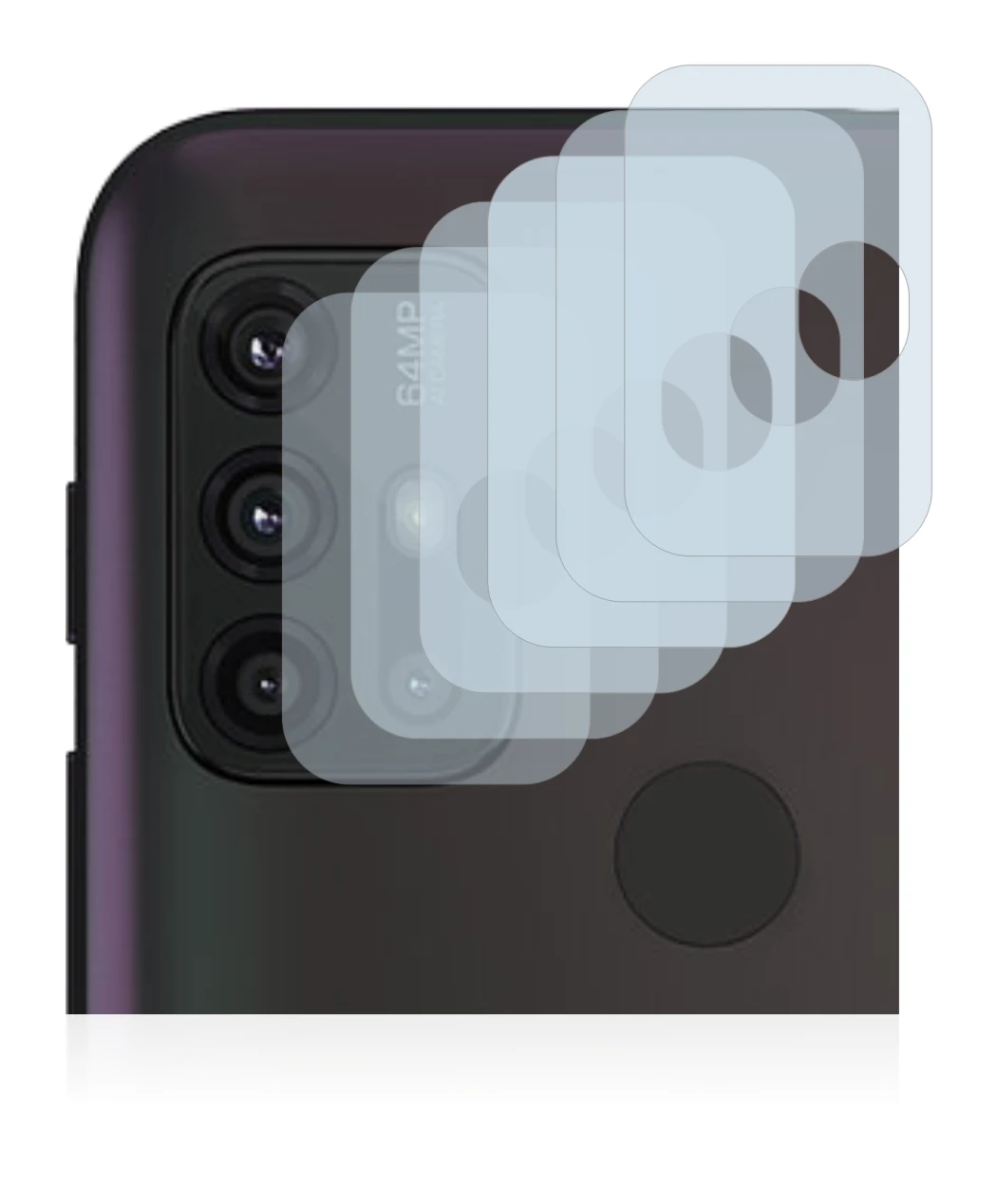 Abbildung des Geräts Motorola Moto G30 (NUR Kameraschutz) mit einer Vielzahl des Displayschutzes.