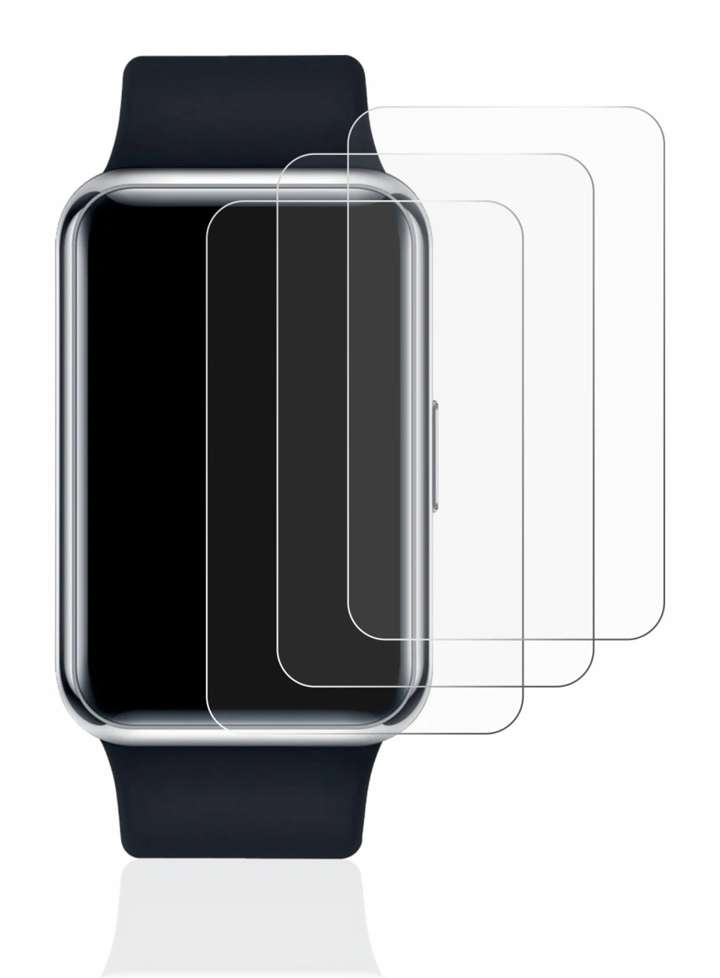 Abbildung des Geräts Huawei Watch Fit Elegant mit einer Vielzahl des Displayschutzes.