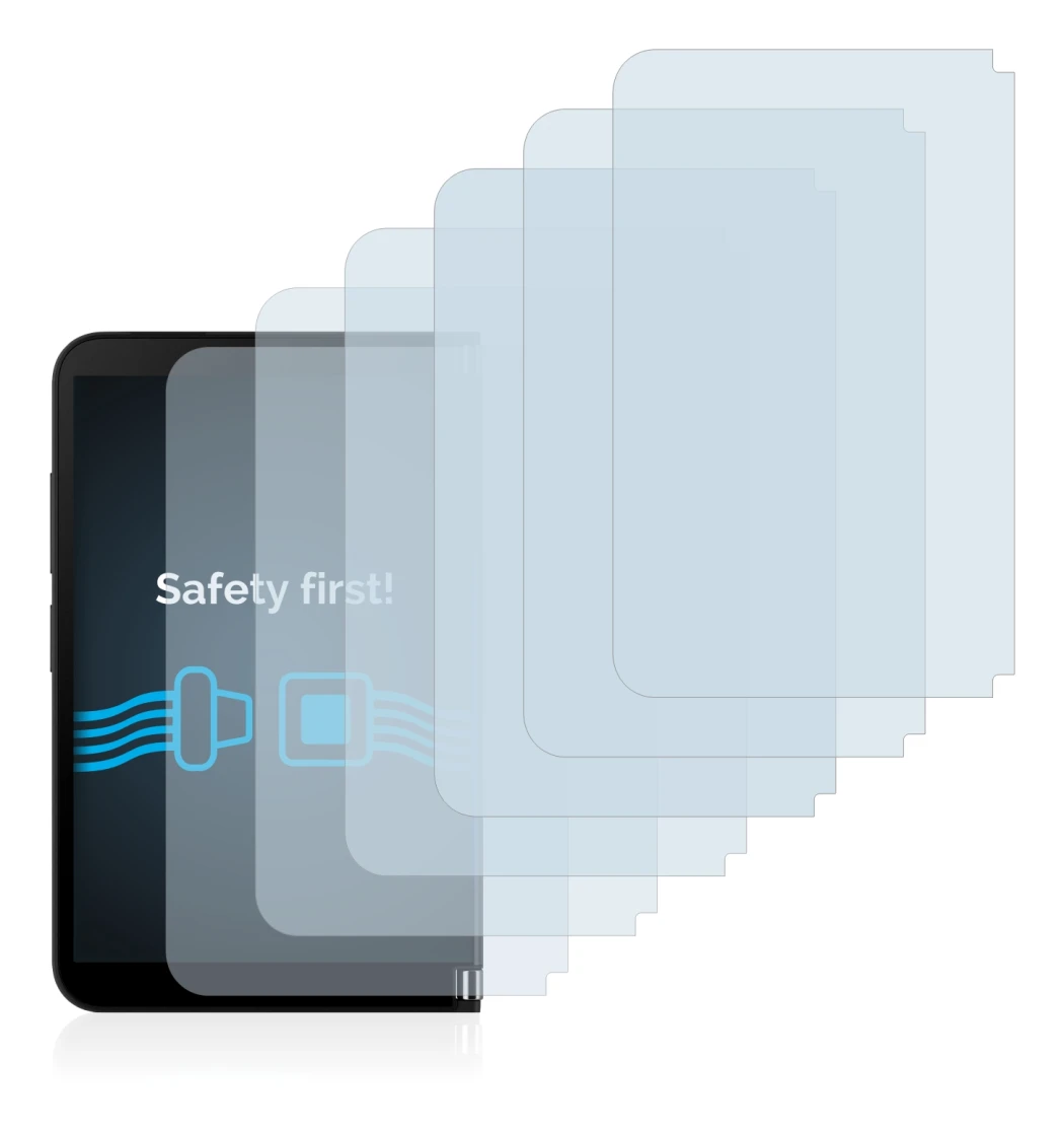 Abbildung des Geräts Microsoft Surface Duo 2 (Äußeres Display) mit einer Vielzahl des Displayschutzes.