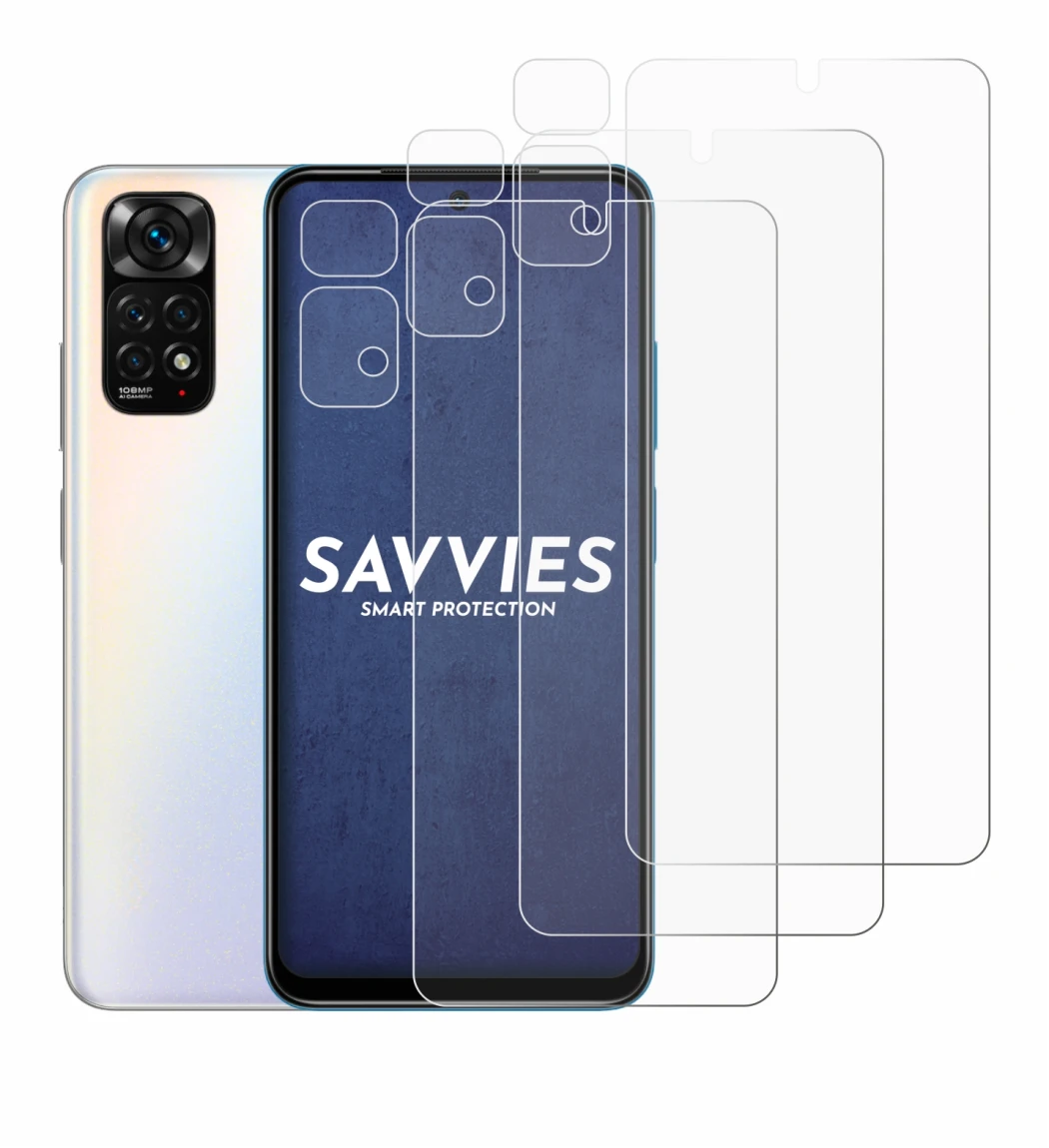 Abbildung des Geräts Xiaomi Redmi Note 11S (Display+Kamera) mit einer Vielzahl des Displayschutzes.