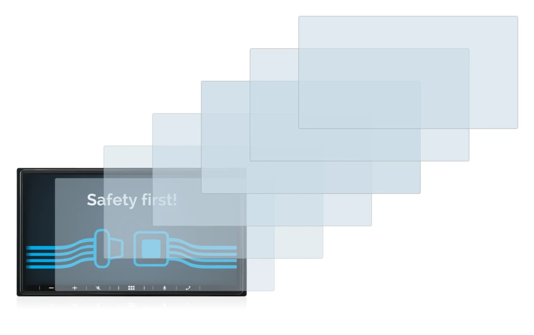 Abbildung des Geräts Alpine iLX-W690D mit einer Vielzahl des Displayschutzes.