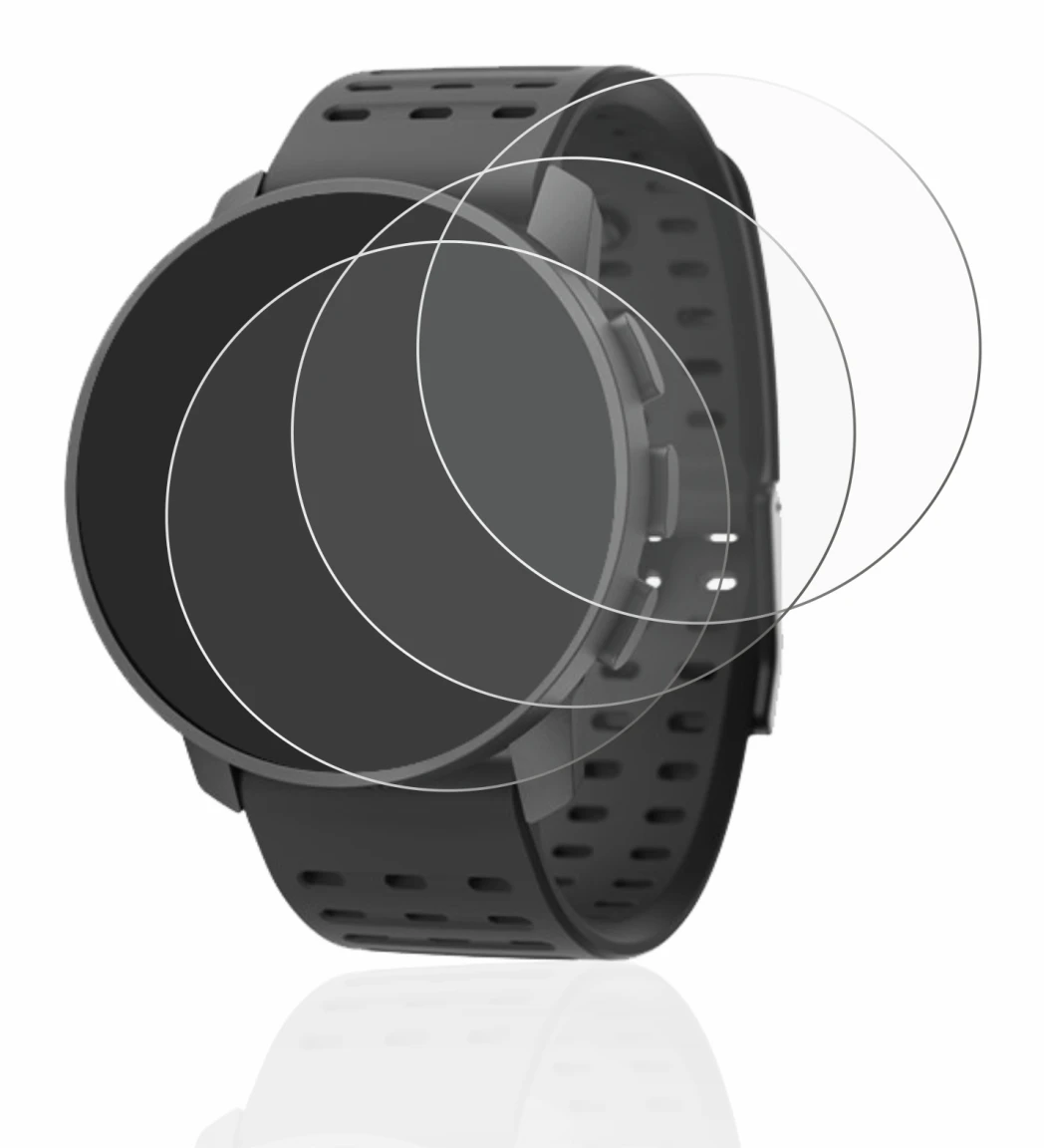 Abbildung des Geräts Suunto 9 Peak Pro mit einer Vielzahl des Displayschutzes.