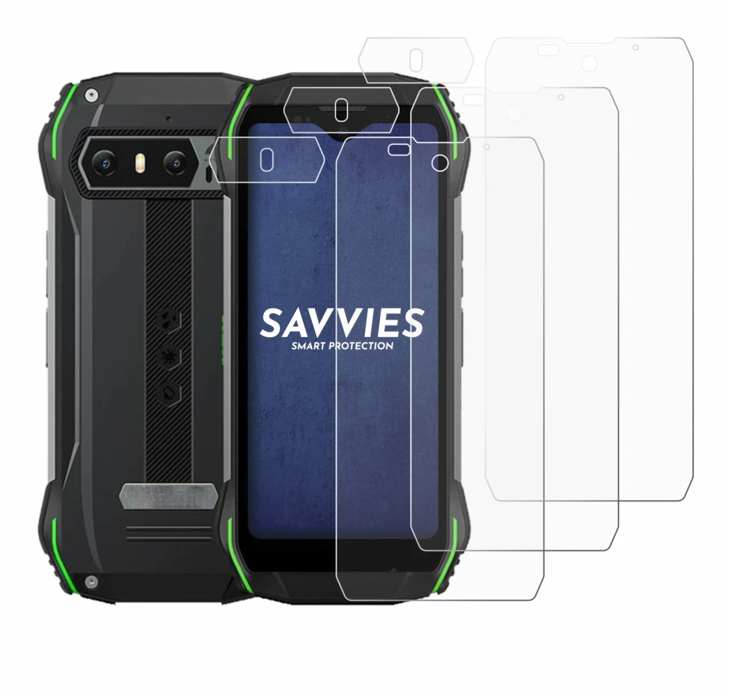 Abbildung des Geräts Blackview N6000 (Display+Kamera) mit einer Vielzahl des Displayschutzes.