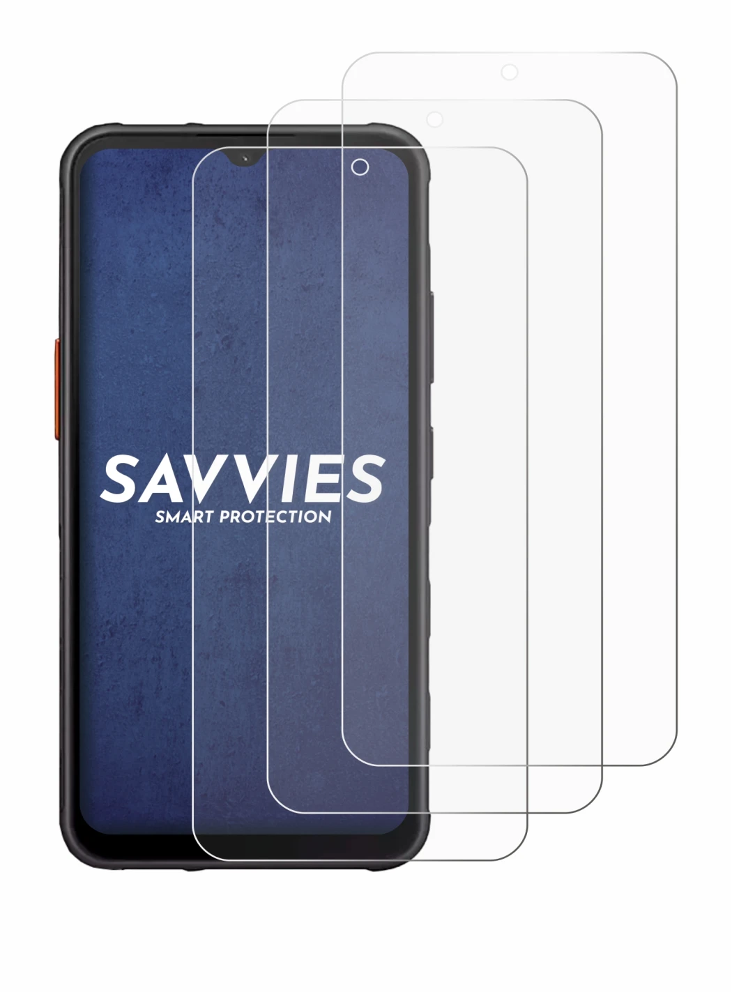 Abbildung des Geräts Samsung Galaxy XCover 7 mit einer Vielzahl des Displayschutzes.