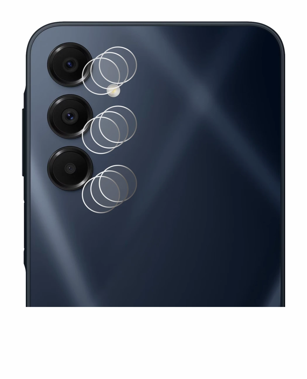 Abbildung des Geräts Samsung Galaxy A16 5G (NUR Kameraschutz) mit einer Vielzahl des Displayschutzes.