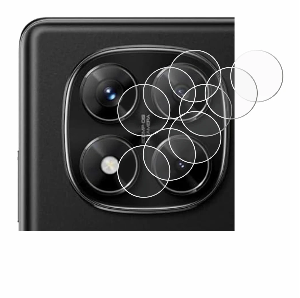 Abbildung des Geräts Xiaomi Redmi Note 14 Pro (NUR Kameraschutz) mit einer Vielzahl des Displayschutzes.