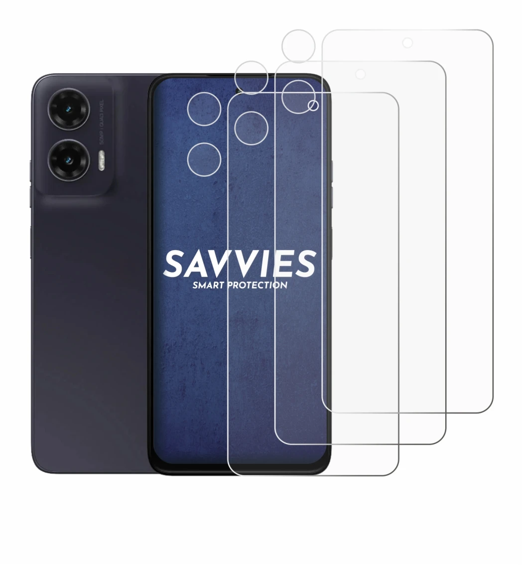 Abbildung des Geräts Motorola Moto G35 (Display+Kamera) mit einer Vielzahl des Displayschutzes.