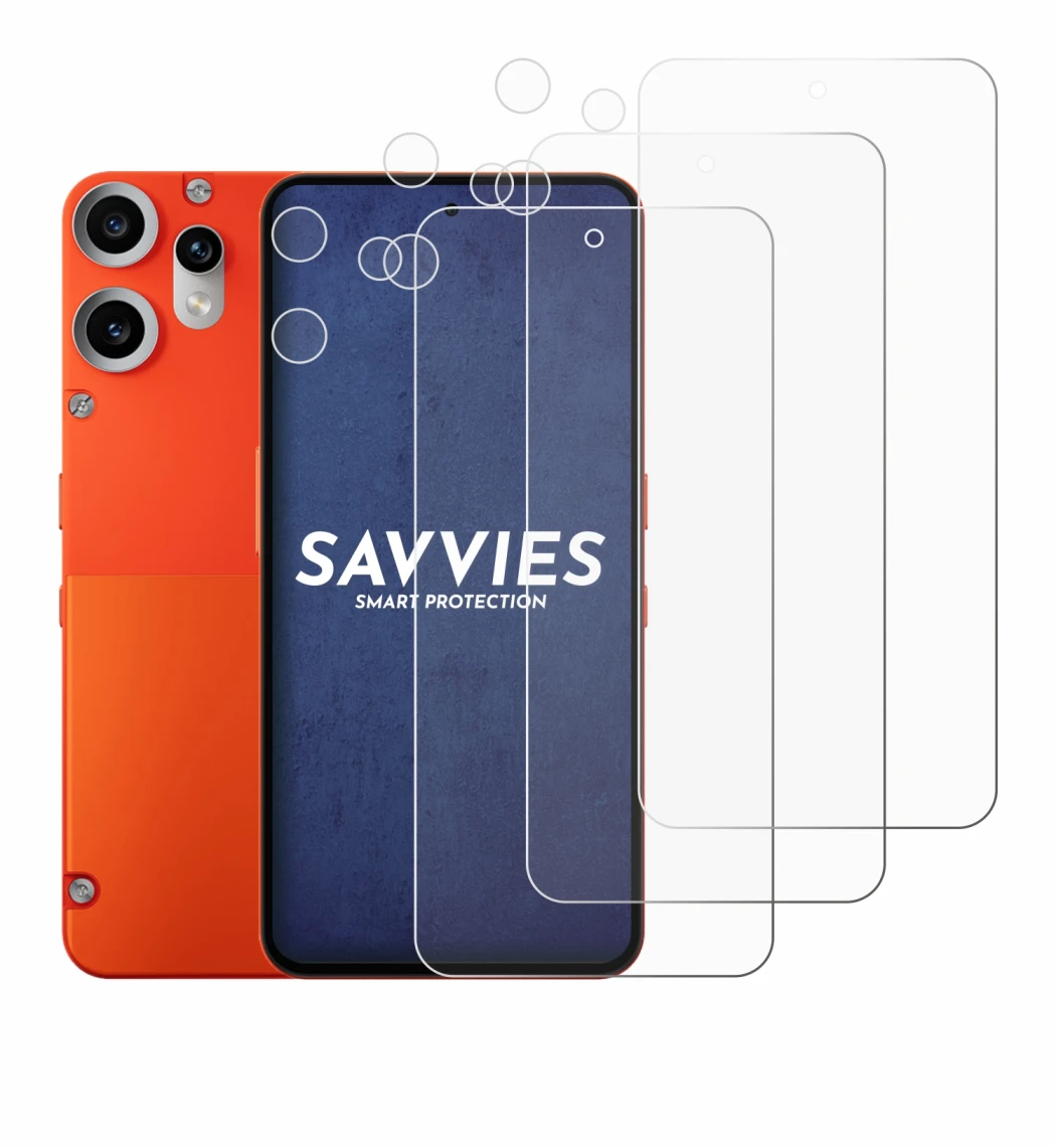 Abbildung des Geräts Nothing CMF Phone 2 Pro (Display+Kamera) mit einer Vielzahl des Displayschutzes.