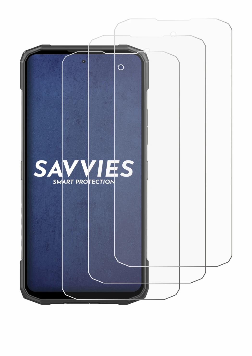 Abbildung des Geräts Doogee Blade 20 Turbo mit einer Vielzahl des Displayschutzes.