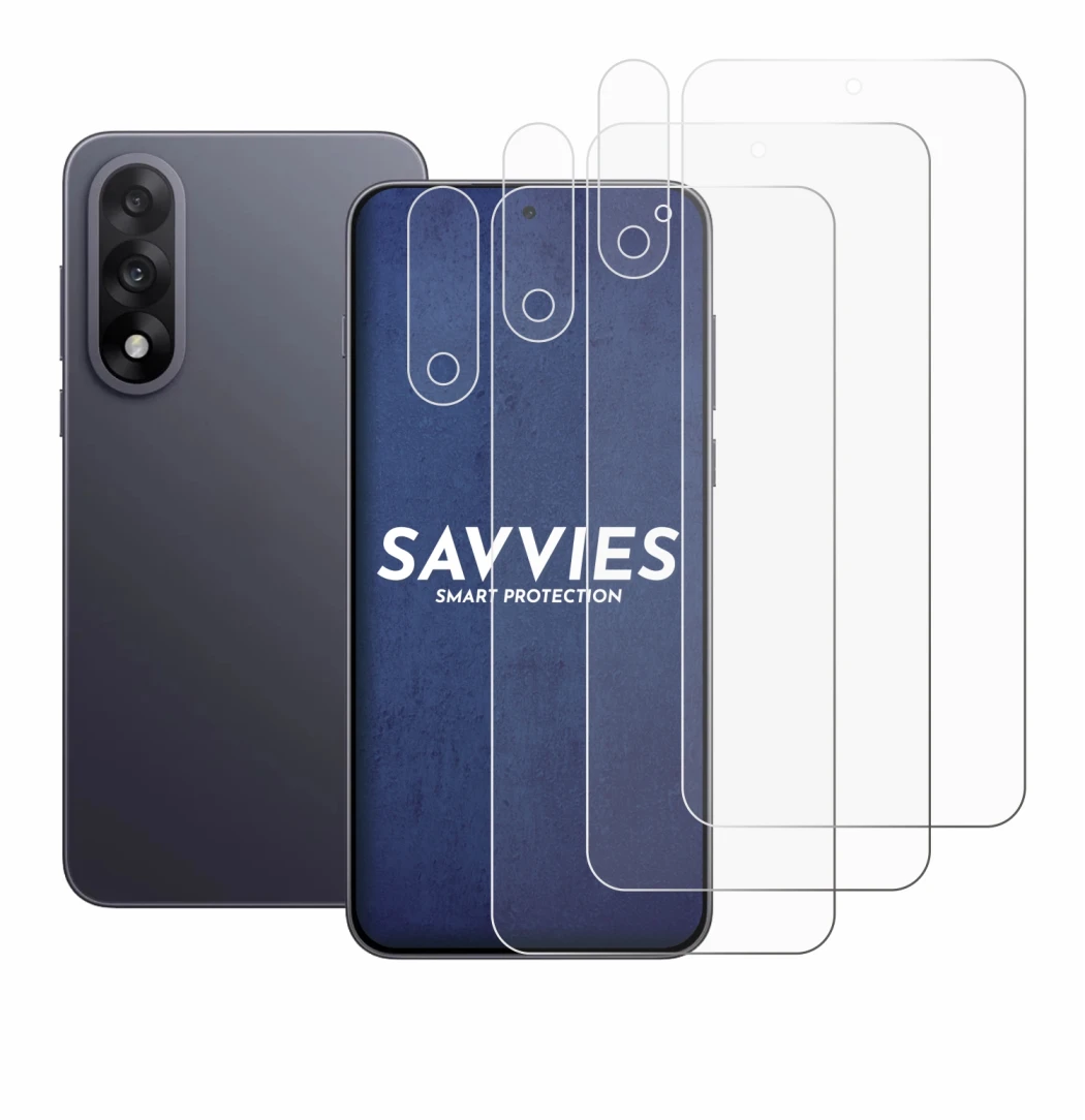 Abbildung des Geräts OnePlus Nord 5 (Display+Kamera) mit einer Vielzahl des Displayschutzes.