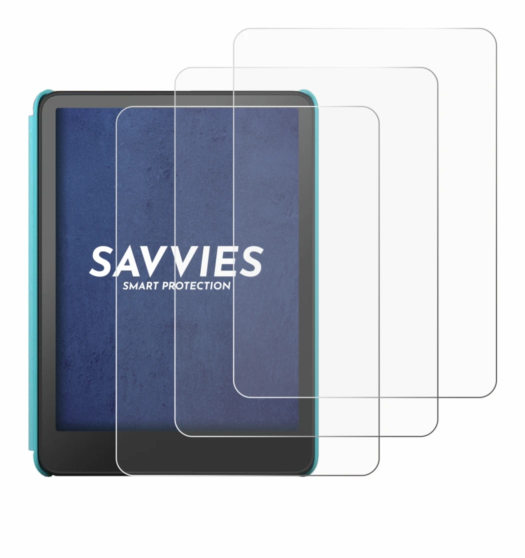 Abbildung des Geräts Amazon Kindle Colorsoft Kids mit einer Vielzahl des Displayschutzes.