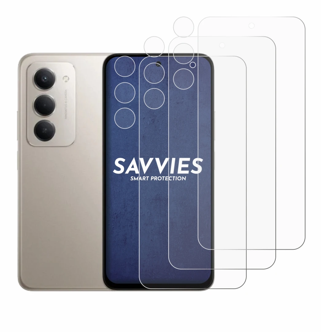 Abbildung des Geräts Xiaomi Redmi 15 (Display+Kamera) mit einer Vielzahl des Displayschutzes.