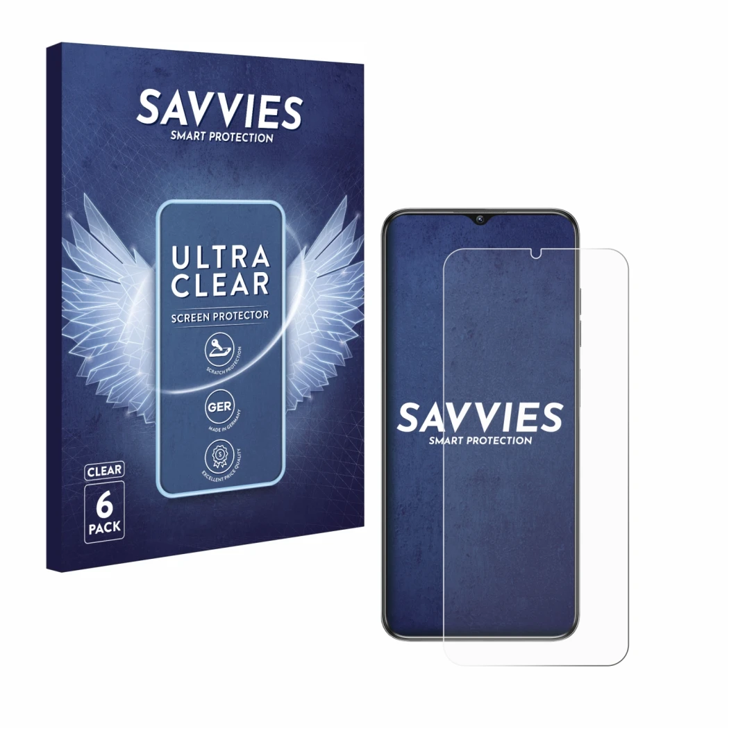 Vorderseite einer Produktverpackung mit dem Markenlogo Savvies. Daneben ist das Gerät Oukitel C1 mit dem zugehörigen Displaysc
