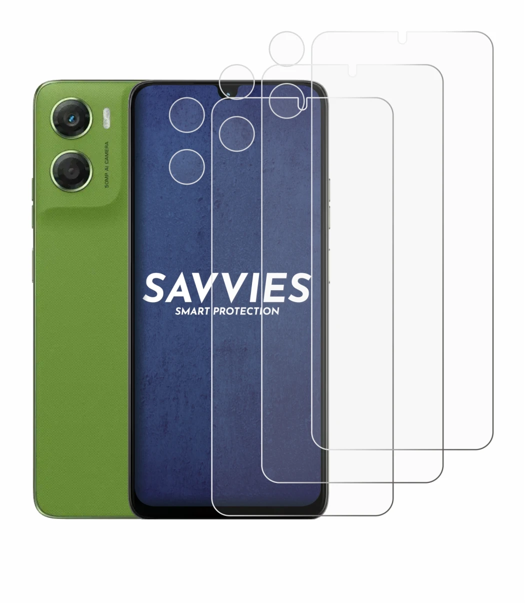 Abbildung des Geräts Motorola Moto G06 (Display+Kamera) mit einer Vielzahl des Displayschutzes.