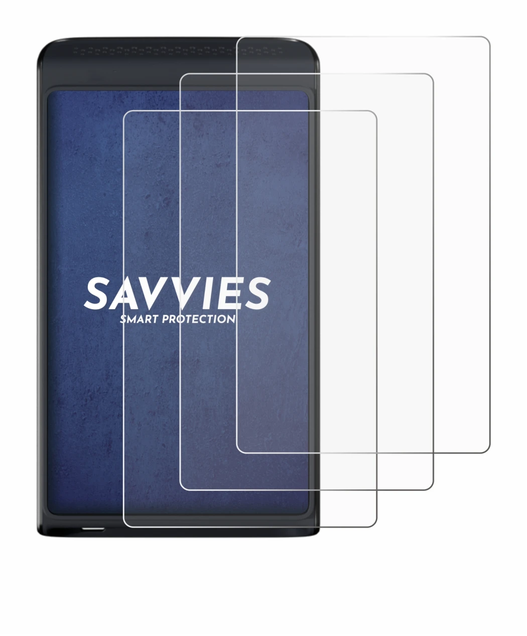 Abbildung des Geräts Vasco Translator Q1 mit einer Vielzahl des Displayschutzes.