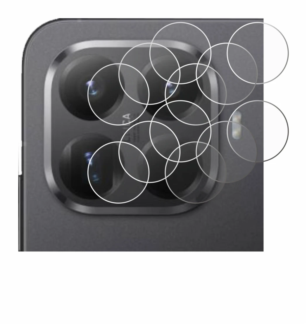 Abbildung des Geräts Xiaomi 15T Pro (NUR Kameraschutz) mit einer Vielzahl des Displayschutzes.