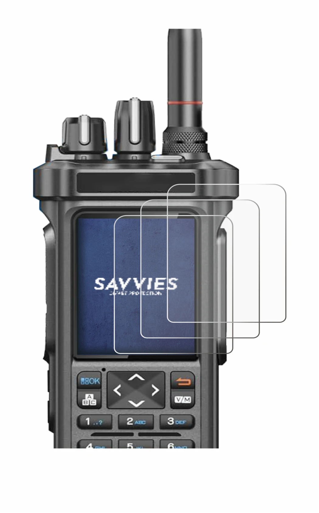 Abbildung des Geräts Radtel RT-950 Pro mit einer Vielzahl des Displayschutzes.