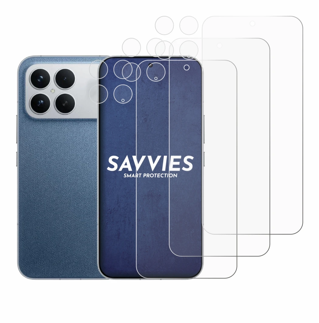 Abbildung des Geräts Xiaomi Poco F8 Ultra (Display+Kamera) mit einer Vielzahl des Displayschutzes.