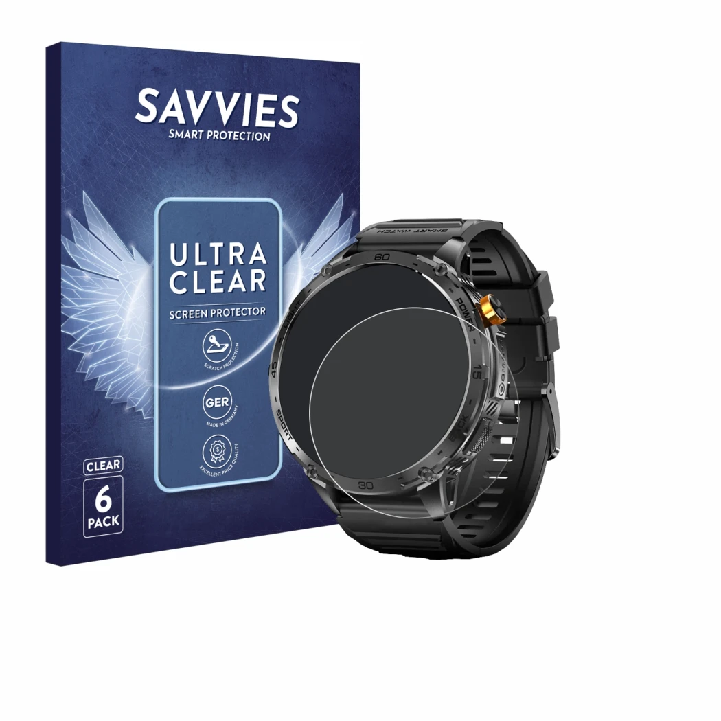 Vorderseite einer Produktverpackung mit dem Markenlogo Savvies. Daneben ist das Gerät Stahlgear Zeus 2.0 1.75