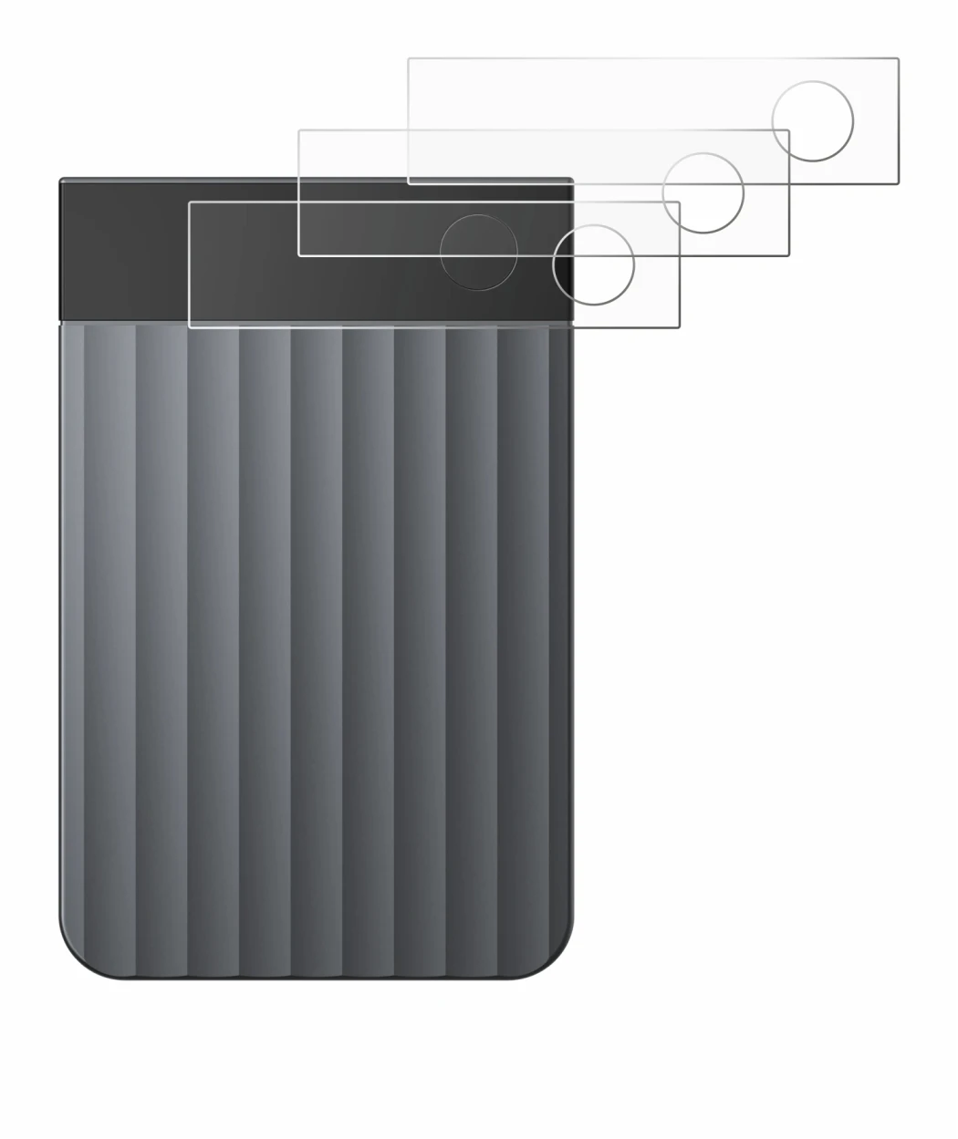 Abbildung des Geräts PLAUD Note Pro mit einer Vielzahl des Displayschutzes.