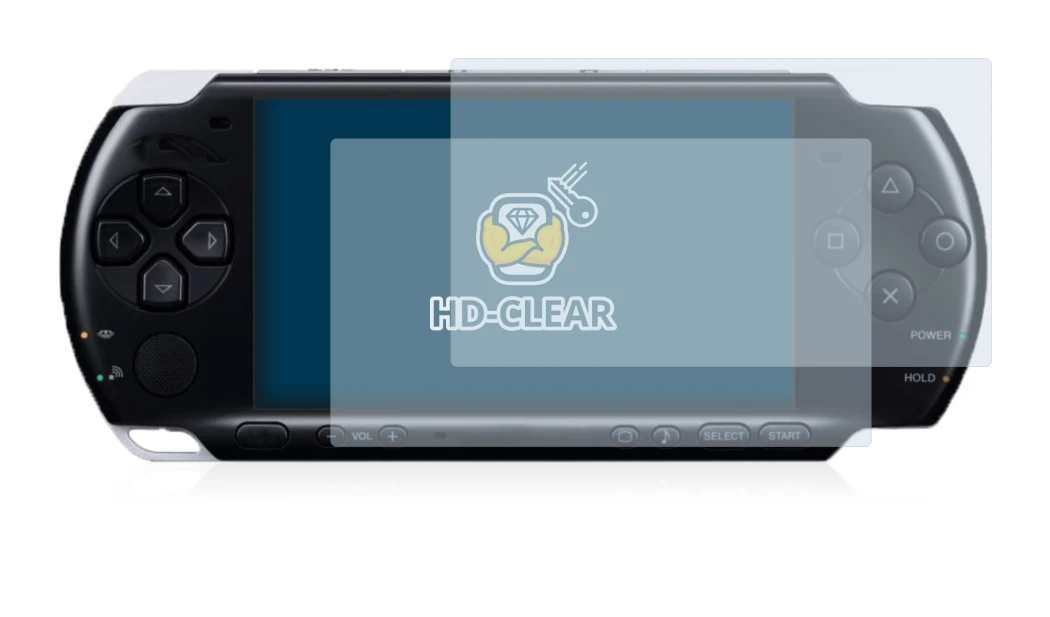 Abbildung des Geräts Sony PSP 3004 mit einer Vielzahl des Displayschutzes.