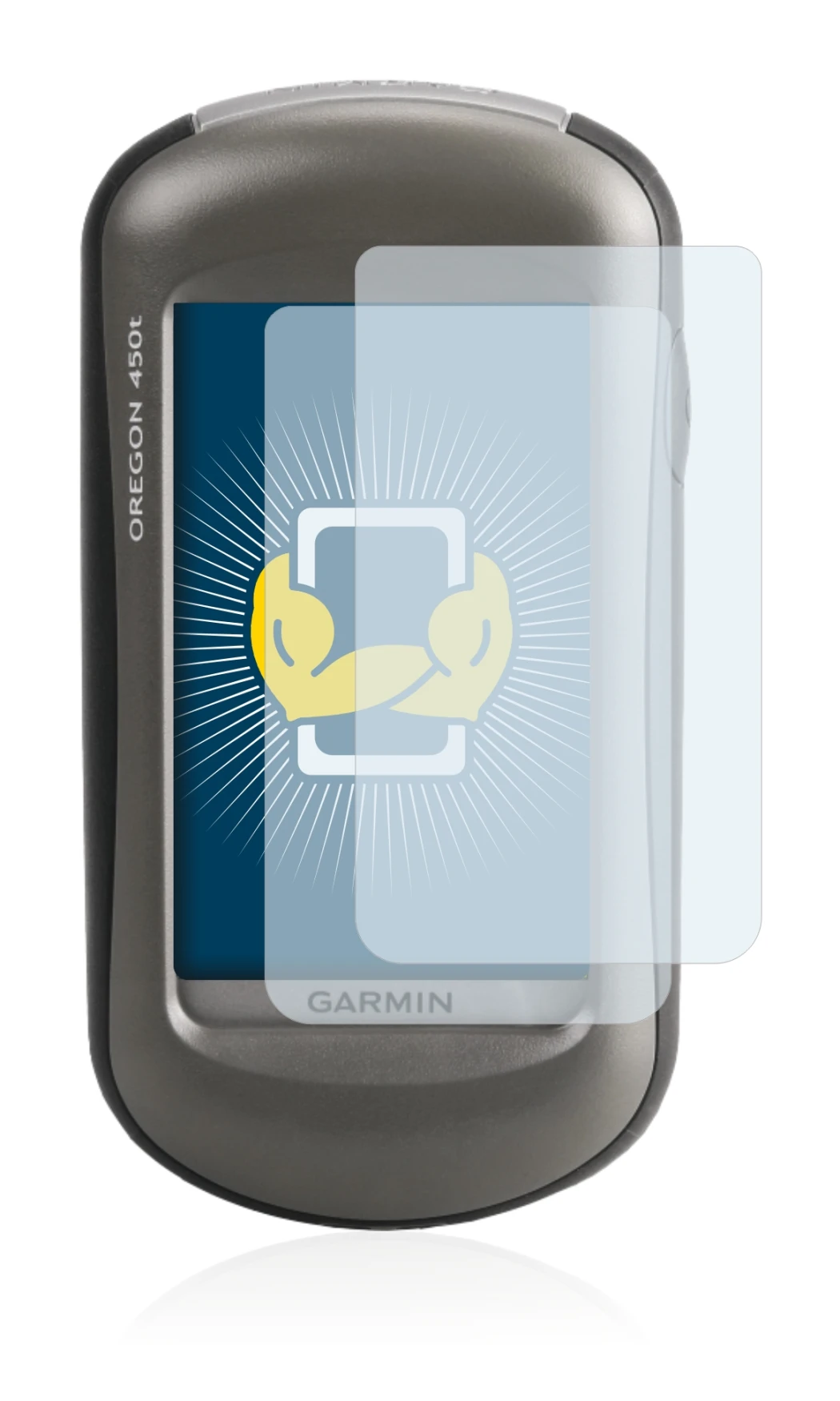 Abbildung des Geräts Garmin Oregon 450 mit einer Vielzahl des Displayschutzes.