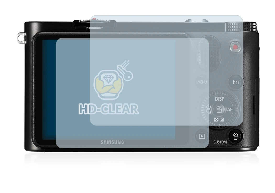 Abbildung des Geräts Samsung NX1000 mit einer Vielzahl des Displayschutzes.