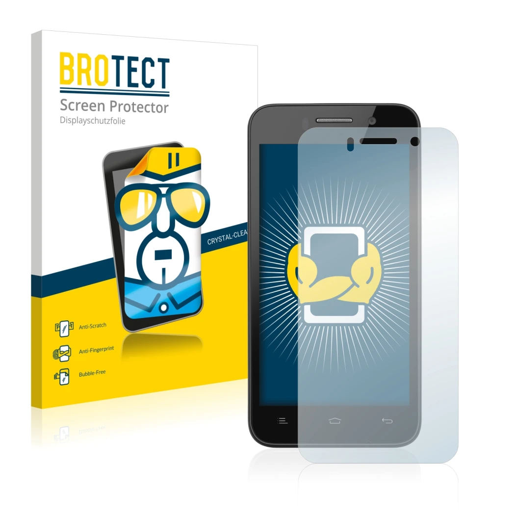 Vorderseite einer Produktverpackung mit dem Markenlogo BROTECT. Daneben ist das Gerät NGM Forward Infinity mit dem zugehörigen