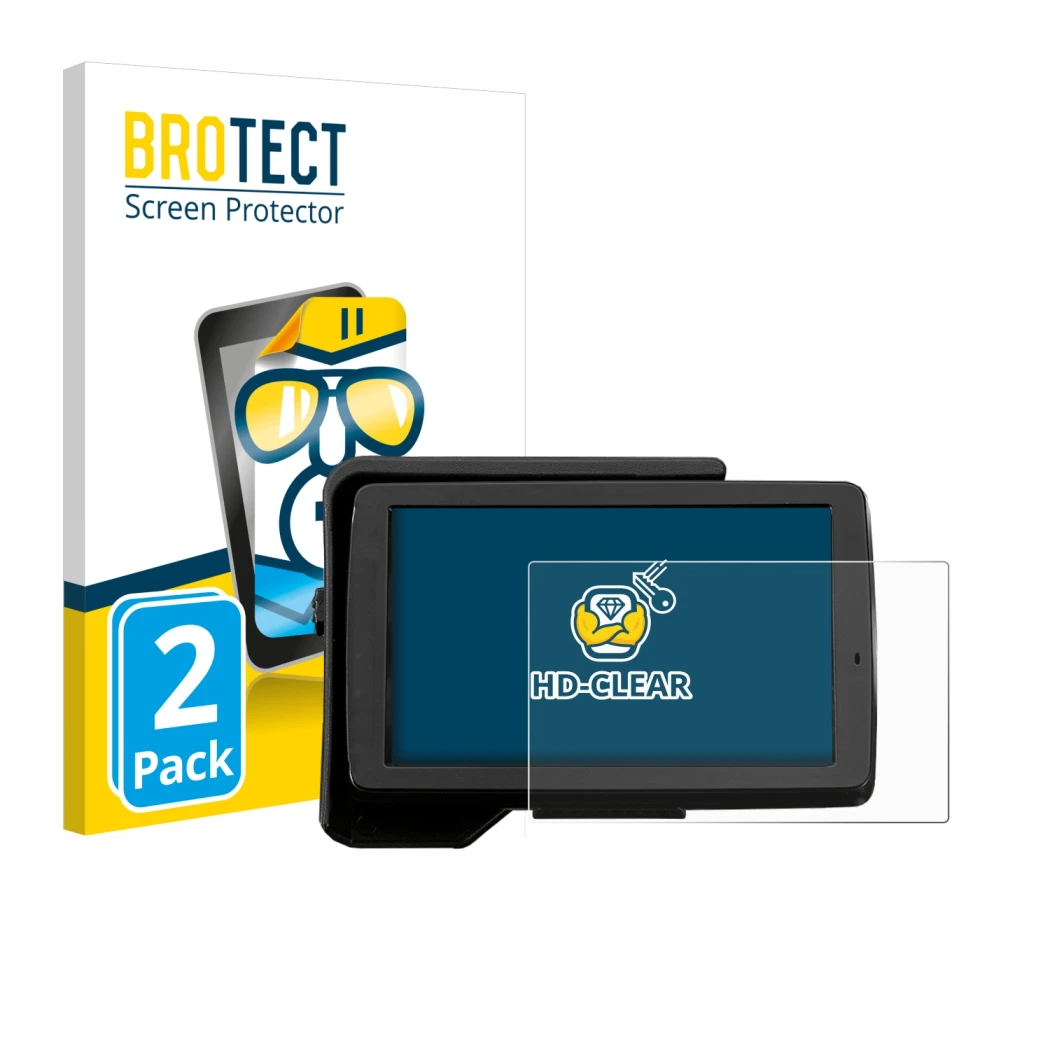 Vorderseite einer Produktverpackung mit dem Markenlogo BROTECT. Daneben ist das Gerät BMW R 1200 GS 2013-2019 Navigator V 5