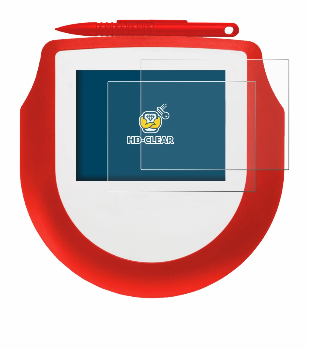 Abbildung des Geräts Signotec Signature Pad Omega mit einer Vielzahl des Displayschutzes.