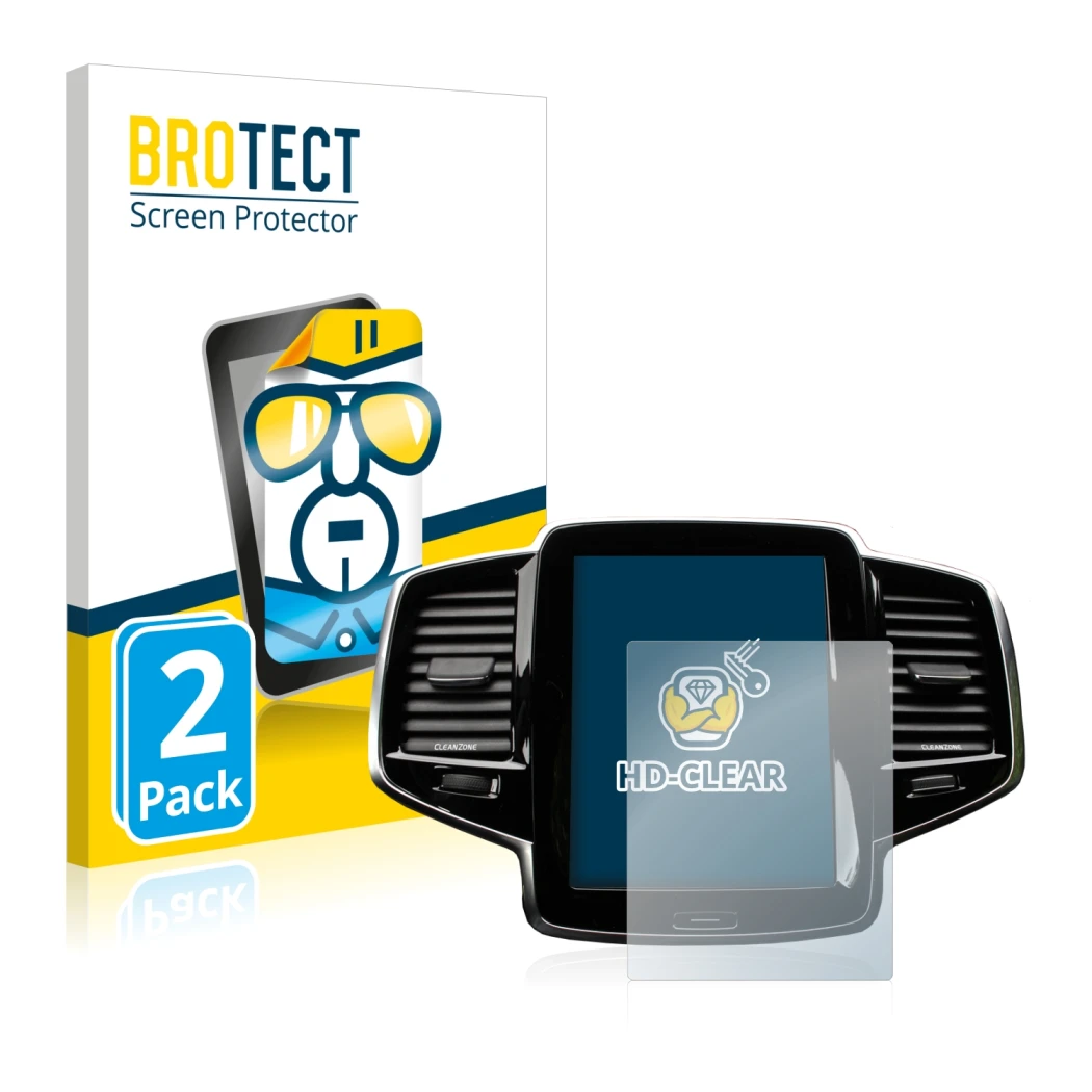 Vorderseite einer Produktverpackung mit dem Markenlogo BROTECT. Daneben ist das Gerät Volvo XC90 Senus 2015-2017 mit dem zugeh