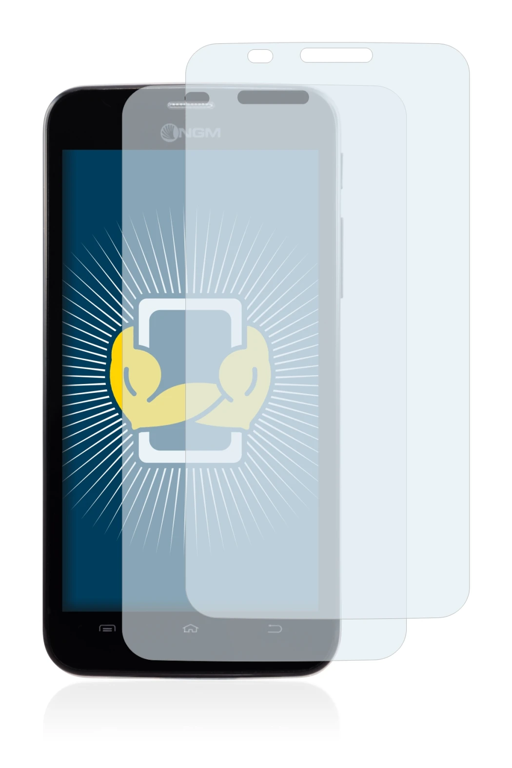 Abbildung des Geräts NGM Dynamic Life mit einer Vielzahl des Displayschutzes.
