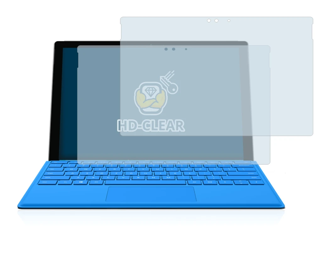 Abbildung des Geräts Microsoft Surface Pro 4 mit einer Vielzahl des Displayschutzes.