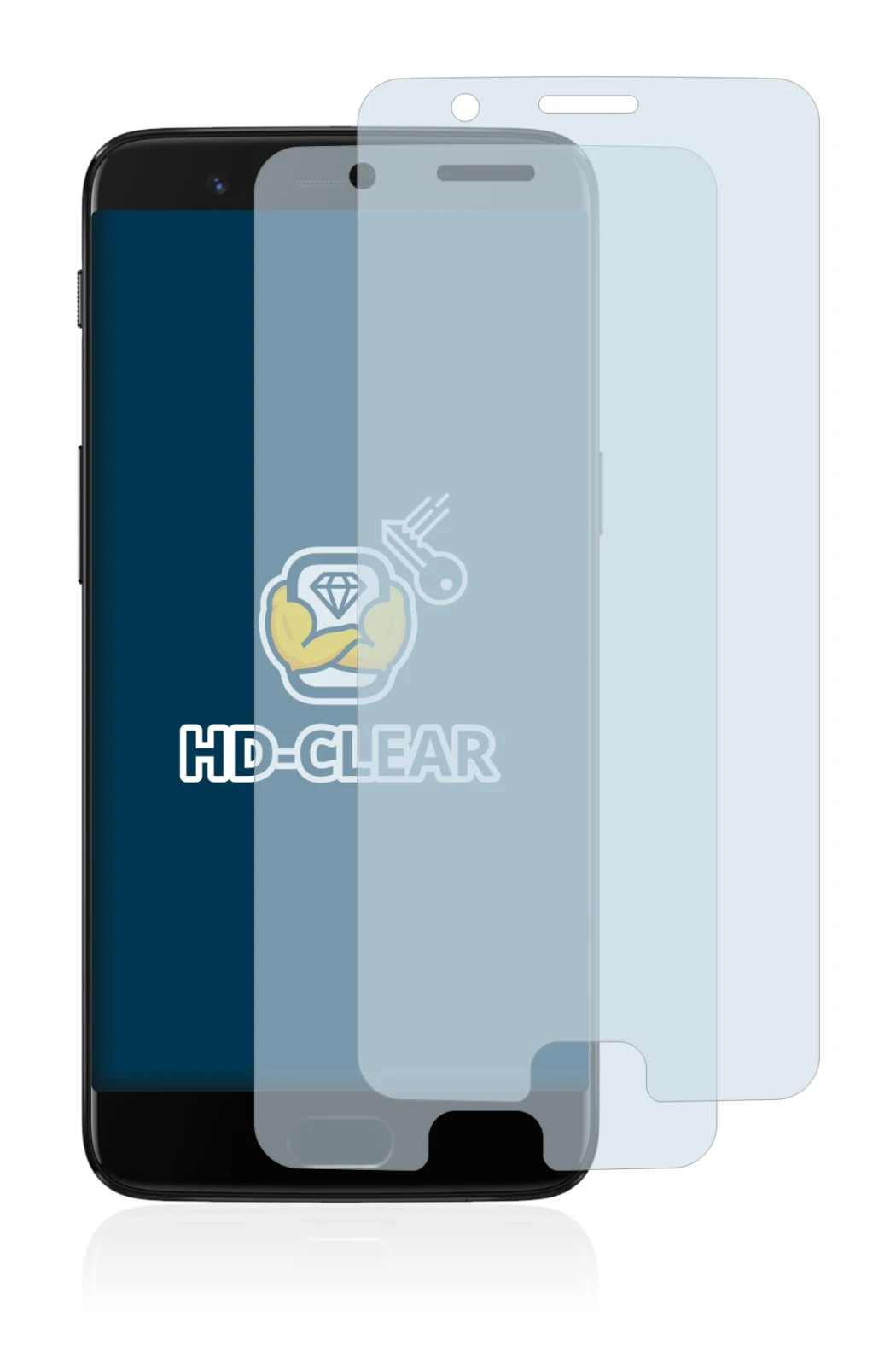 Abbildung des Geräts OnePlus 5 mit einer Vielzahl des Displayschutzes.